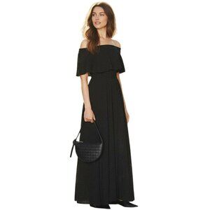 Helsa Petite Eyelet Garden Black Maxi Dress NWT - Size S
